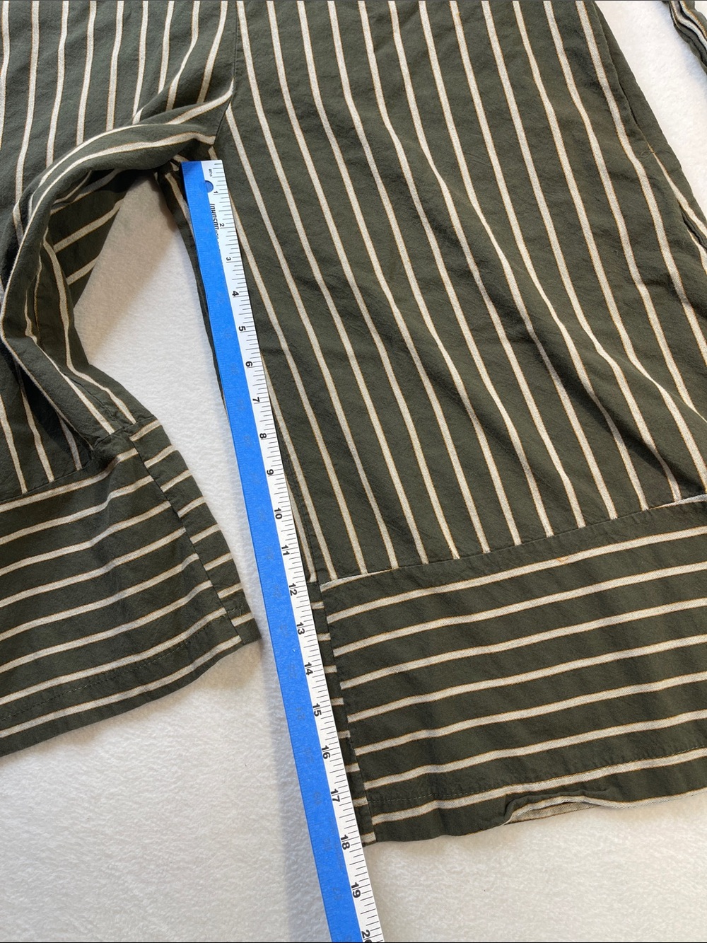 SHE+SKY WOMENS SIZE Large Striped Olive Green Wide-Leg Jumpsuit WOMEN SIZE LARGE - Picture 4 of 9